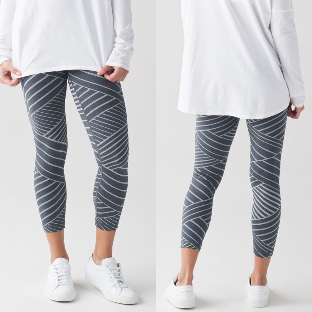 Lululemon High Times Pant in Luon Metallic Lumatrix Heathered Deep Coal Silver